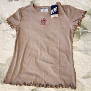 NWT Skechers Mocha Tee w/ cutout Girls size Large